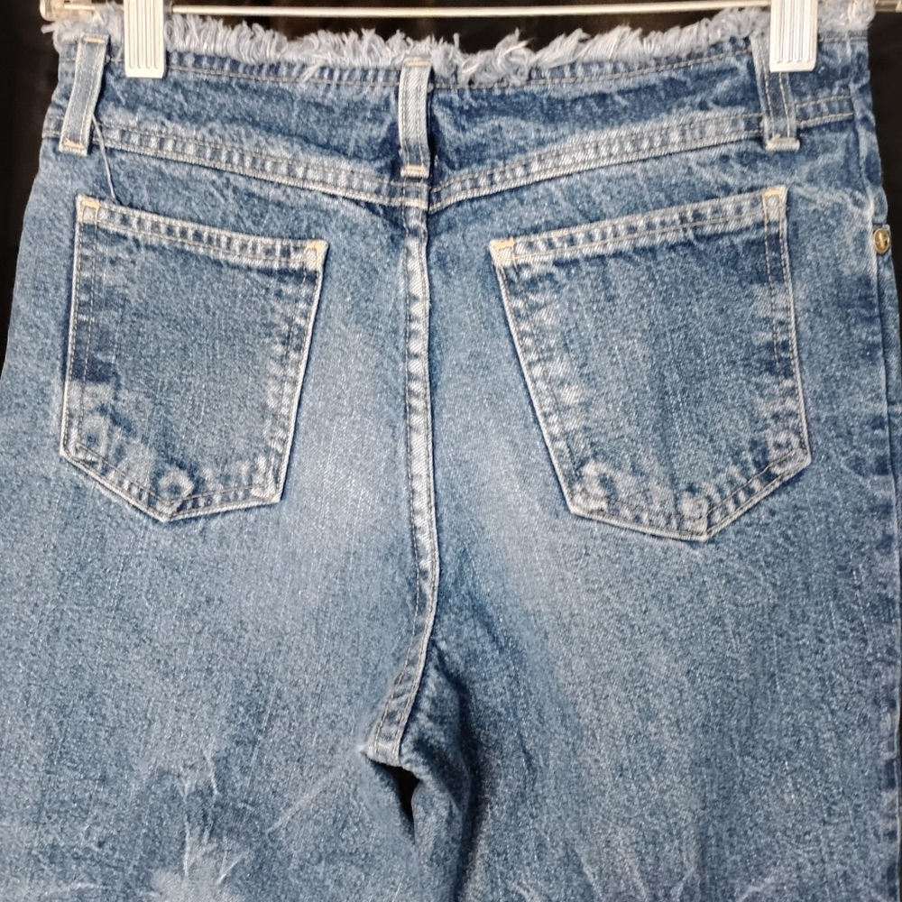 XHILIRATION Distressed Bleached Raw Hem Denim Blue Jeans - Picture 5 of 5